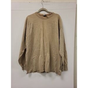 Pluma Heavyweight Cotton Long Sleeve Shirt XL Made in USA Tan Khaki Menswear